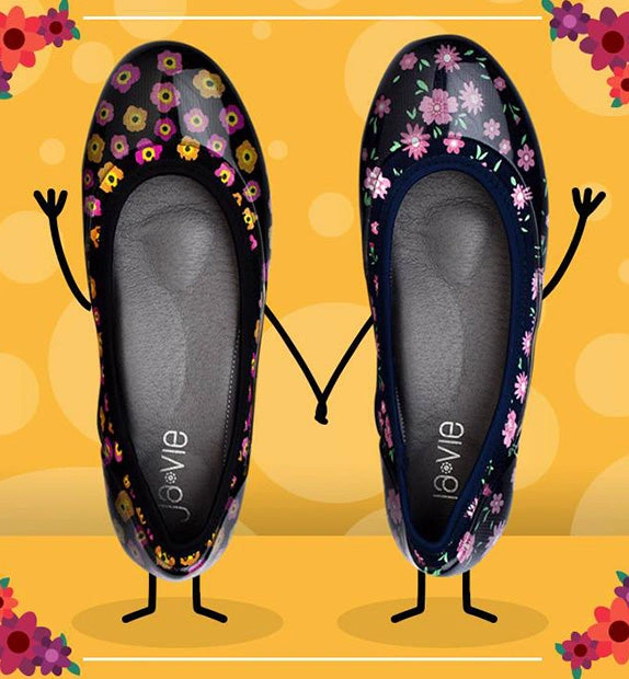 Ja-Vie Floral Navy Jelly Flats: Effortless Chic for Baby's Steps!